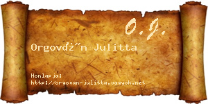Orgován Julitta névjegykártya